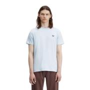 Geborduurd Logo T-shirt - Celeste Fred Perry , Blue , Heren