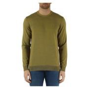 Katoenen en Zijden Crewneck Sweater Calvin Klein , Green , Heren