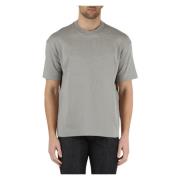 T-shirt van zwaar katoen met bedrukt logo Emporio Armani , Gray , Here...