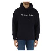 Katoenen hoodie met logo Calvin Klein , Blue , Heren