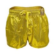 Metallic Logo Shorts Moschino , Yellow , Heren