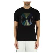 Slim fit T-shirt van stretchkatoen Armani Exchange , Black , Heren