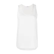 Crèmekleurige Top met Korte Mouwen P.a.r.o.s.h. , White , Dames