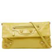 Pre-owned Leather clutches Balenciaga Vintage , Yellow , Dames