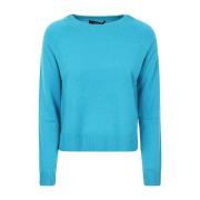 Turquoise Cashmere Basic Trui Max Mara Weekend , Blue , Dames