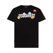 Stijlvolle T-shirts voor Mannen en Vrouwen Dsquared2 , Black , Heren