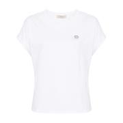 Optische Witte T-Shirt Twinset , White , Dames