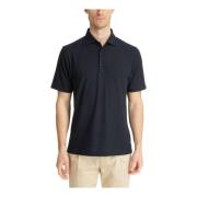 Effen Polo Shirt met 3 Knopen Lardini , Blue , Heren