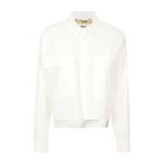 Witte Katoenen Crop Shirt Max Mara Weekend , White , Dames
