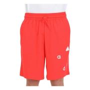 Performance Rode Shorts met Logo Patch en Lettering Adidas , Red , Her...
