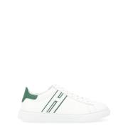 Witte en Groene Leren Sneaker H365 Hogan , White , Heren