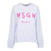 Logo Sweaters Msgm , White , Dames