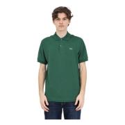 Donkergroen Polo Shirt met Krokodil Logo Patch Lacoste , Green , Heren
