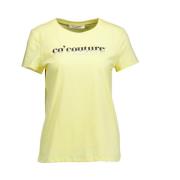 Glitter Logo Tee - Casual stijl Co'Couture , Yellow , Dames