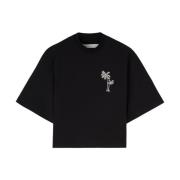 Zwarte T-shirts en Polos Palm Angels , Black , Dames