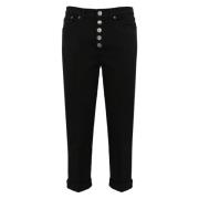 Zwarte denim dames jeans Dondup , Black , Dames