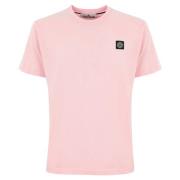 Roze Katoenen T-shirt voor Heren Stone Island , Pink , Heren