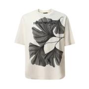 Bloemenprint Crew-neck T-shirt Emporio Armani , White , Heren