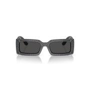 Geometrische Rechthoekige Zonnebril in Zwart Acetaat Dolce & Gabbana ,...