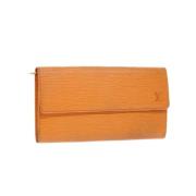 Pre-owned Leather wallets Louis Vuitton Vintage , Orange , Dames