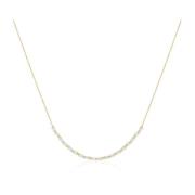 Ovale Ketting met Witte Zirkonia Sif Jakobs Jewellery , Yellow , Dames