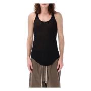 Zwarte Mouwloze Tanktop met Logo Tape Details Rick Owens , Black , Her...