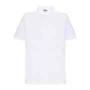 Witte Katoenen Polo Shirt Zanone , White , Heren