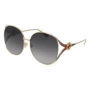 Goud/Grijs Getinte Zonnebril Gucci , Multicolor , Dames