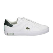 Witte casual leren sneakers oor heren Lacoste , White , Heren