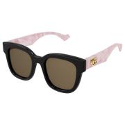 Zwarte Roze/Bruine Zonnebril Gucci , Multicolor , Dames