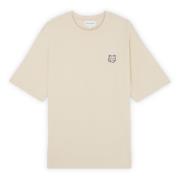 Stoere Fox Head Patch Tee-Shirt Maison Kitsuné , Beige , Heren