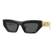 Black Gold/Grey Sunglasses Versace , Black , Dames