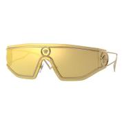 Gold Shield Sunglasses Versace , Yellow , Heren