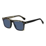 Zwarte Blauwe Clip-On Zonnebril Hugo Boss , Multicolor , Heren