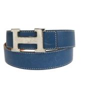 Pre-owned Leather belts Hermès Vintage , Blue , Dames