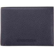 Blauwe Marine Bi-fold Portemonnee met Logo Emporio Armani , Blue , Her...