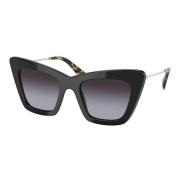 Black/Grey Sunglasses SMU 01Ws Miu Miu , Black , Dames