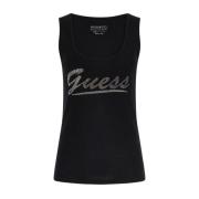 Zwart T-shirt oor rouwen Guess , Black , Dames