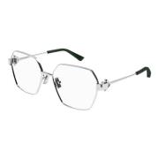 Silver Eyewear Frames Bottega Veneta , Gray , Unisex
