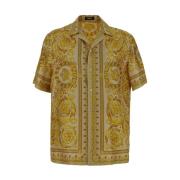 Zijden Shirt - Stijlvol en Luxueus Versace , Yellow , Heren