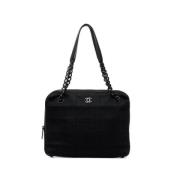 Pre-owned Cotton shoulder-bags Chanel Vintage , Black , Dames