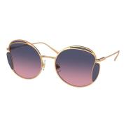 LA Mondaine Sunglasses Rose Gold/Blue Pink Miu Miu , Yellow , Dames