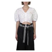 Broderie Anglaise Top Pinko , White , Dames