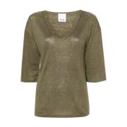 V-neck Knitwear Allude , Green , Dames