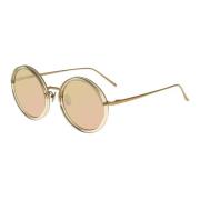 Ash Rose Gold Sunglasses Linda Farrow , Pink , Dames