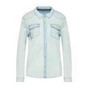 Denim Overhemd - Vervaagd Blauw, Slim Fit, Lange Mouwen Guess , Blue ,...