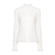 Witte Kant Shirt Liu Jo , White , Dames