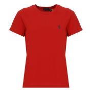 Rode katoenen T-shirt met geborduurd Pony-logo Ralph Lauren , Red , Da...