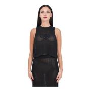 Sleeveless Tops Tommy Jeans , Black , Dames