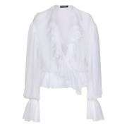 Witte Gerimpelde Chiffon Blouse Dolce & Gabbana , White , Dames